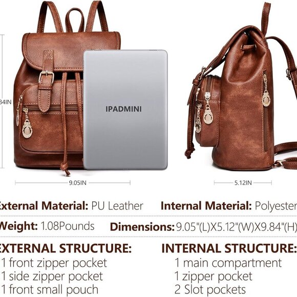 Women Mini Backpack Leather Small Purses Travel Cute Fashion Organizer main image 6